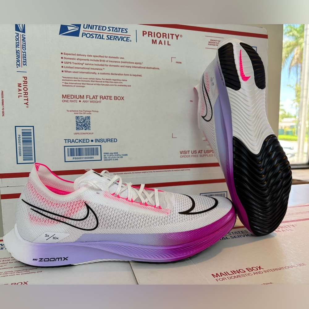 Nike ZoomX 🔥 Streakfly Men's Running Shoes White/Vivid Grape DJ6566-104 Sz 12.5 - Picture 1 of 10
